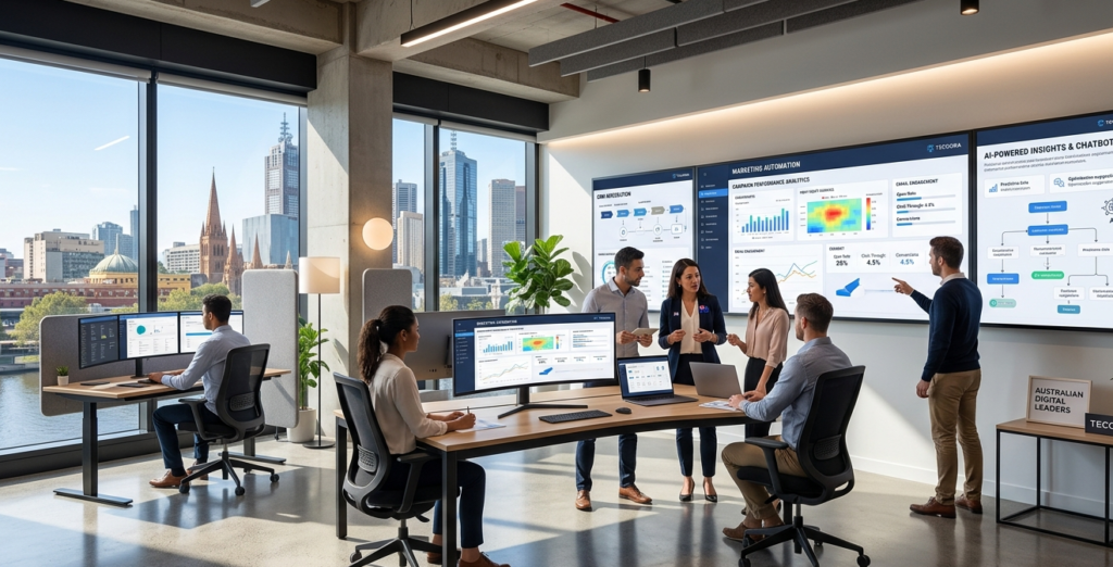 Marketing automation software dashboard used by Australian business