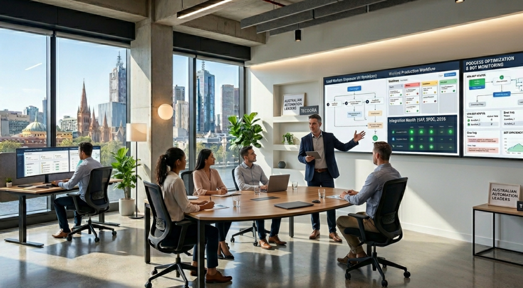 Workflow automation system dashboard in Australian business